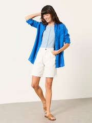 FatFace Isabelle White Bermuda Denim Shorts - Image 4 of 6