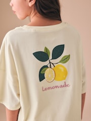 Cream Fruit Graphic T-Shirt and Wide Leg Trousers Set (3-16yrs) - Image 4 of 9