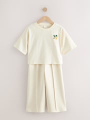 Cream Fruit Graphic T-Shirt and Wide Leg Trousers Set (3-16yrs) - Image 6 of 9