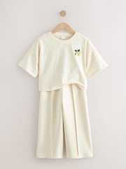 Cream Fruit Graphic T-Shirt and Wide Leg Trousers Set (3-16yrs) - Image 7 of 9