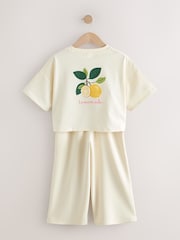 Cream Fruit Graphic T-Shirt and Wide Leg Trousers Set (3-16yrs) - Image 9 of 9