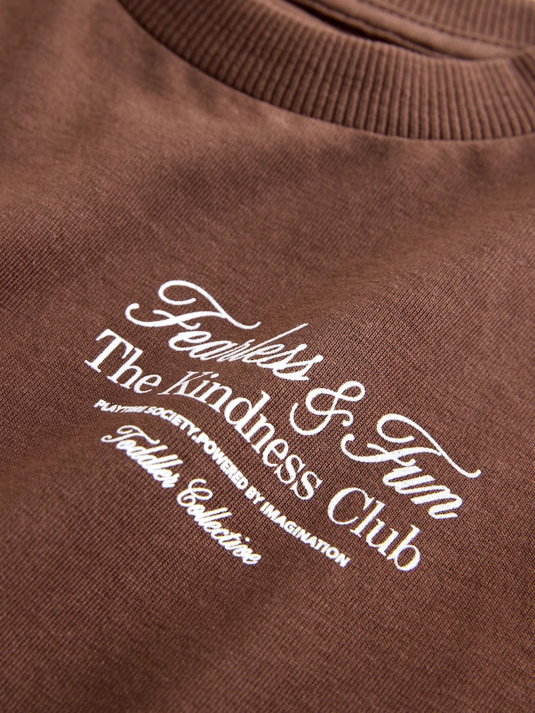 Chocolate Brown Slogan Long Sleeve Back Print T-Shirt (3mths-8yrs) - Image 4 of 4 Chocolate Brown Slogan Long Sleeve Back Print T-Shirt (3mths-8yrs) - Image 4 of 4