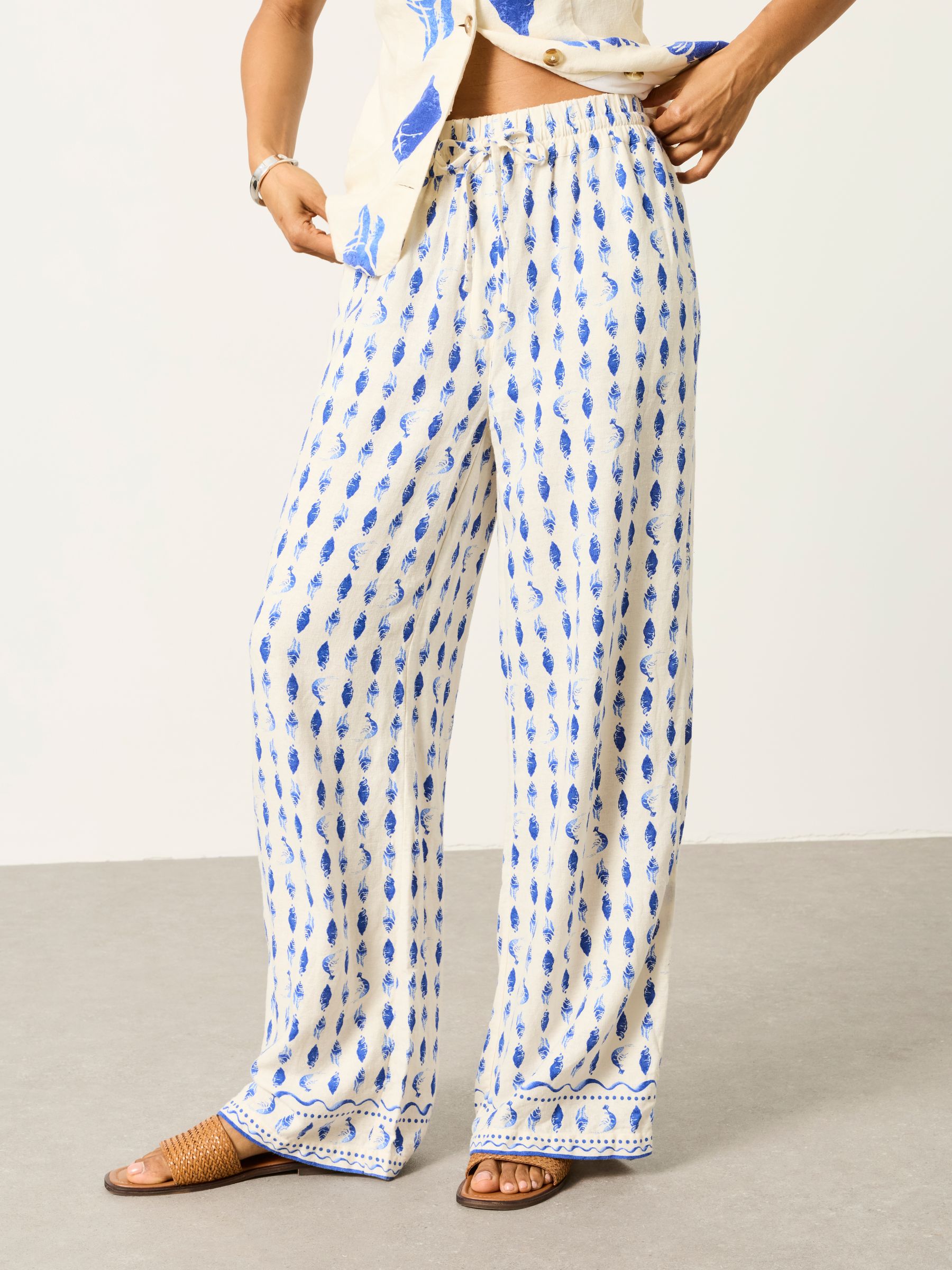 Fat Face Ivory Fatface Melissa Shell Palazzo Trousers In Shell