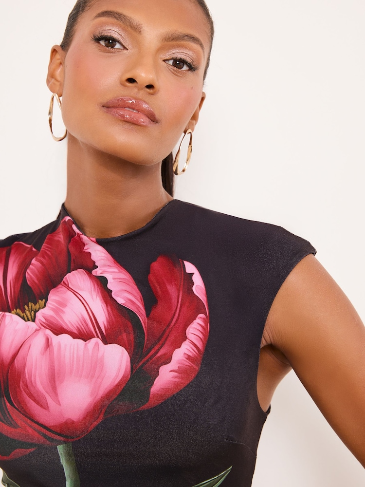 Buy Lipsy Black Rose Print Bodycon Dress from Next Nigeria