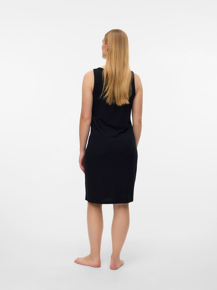 Mamalicious Black Popper Front Rib Jersey Nightie - Image 2 of 5 Mamalicious Black Popper Front Rib Jersey Nightie - Image 2 of 5