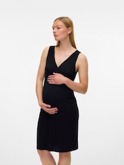 Mamalicious Black Popper Front Rib Jersey Nightie - Image 3 of 5