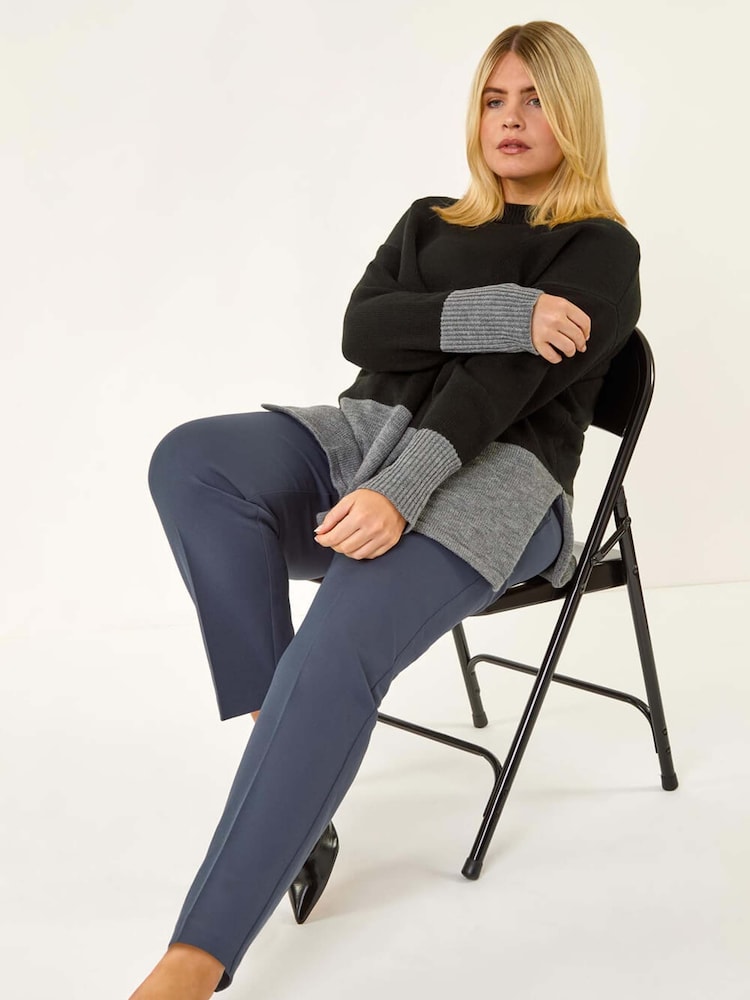 Roman Grey Curve Straight Leg Trousers - Image 1 of 5