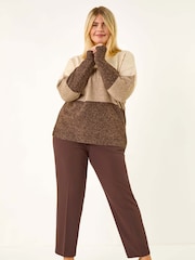 Roman Brown Curve Straight Leg Trousers - Image 1 of 5