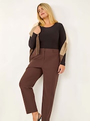 Roman Brown Curve Straight Leg Trousers - Image 2 of 5