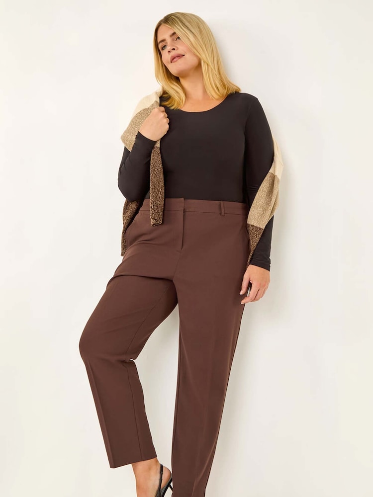 Roman Brown Curve Straight Leg Trousers - Image 2 of 5
