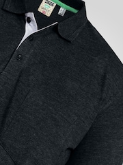 D555 Grey GRANT Fully Combed Pique With Pocket Polo Shirt - Image 8 of 8