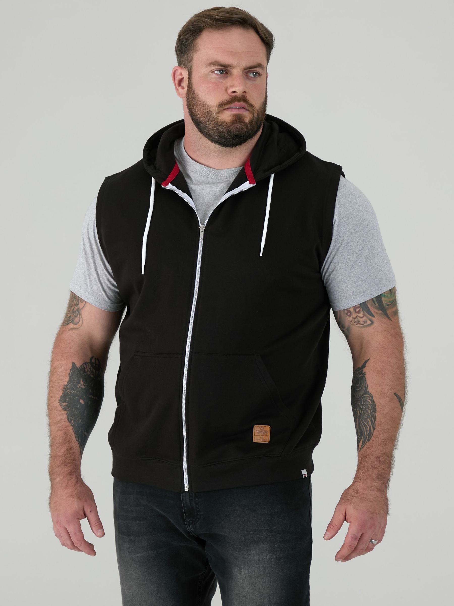 Buy D555 Black BLAKE Sleeveless Fleece Hoodie from the Next UK