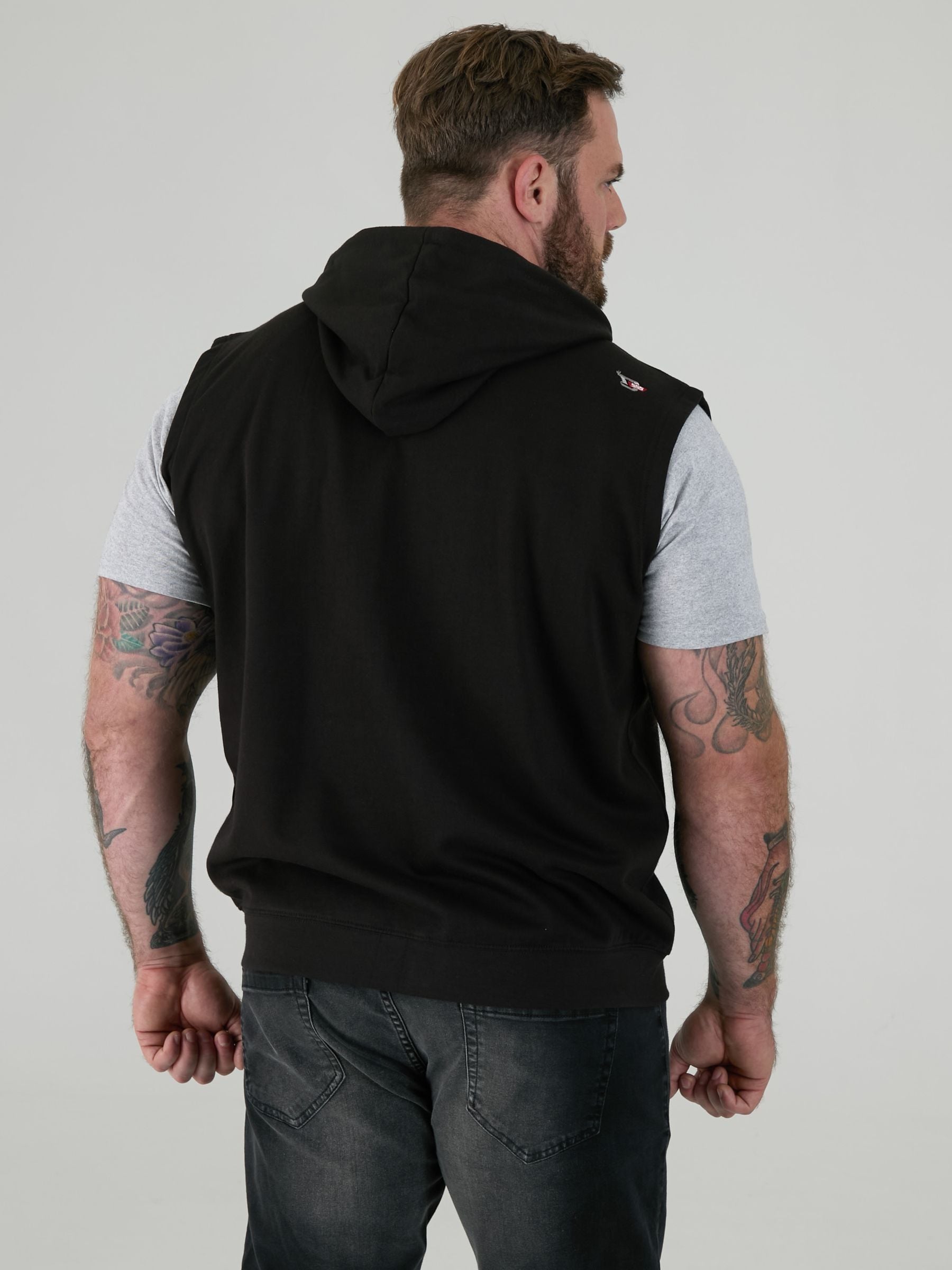 Buy D555 Black BLAKE Sleeveless Fleece Hoodie from the Next UK