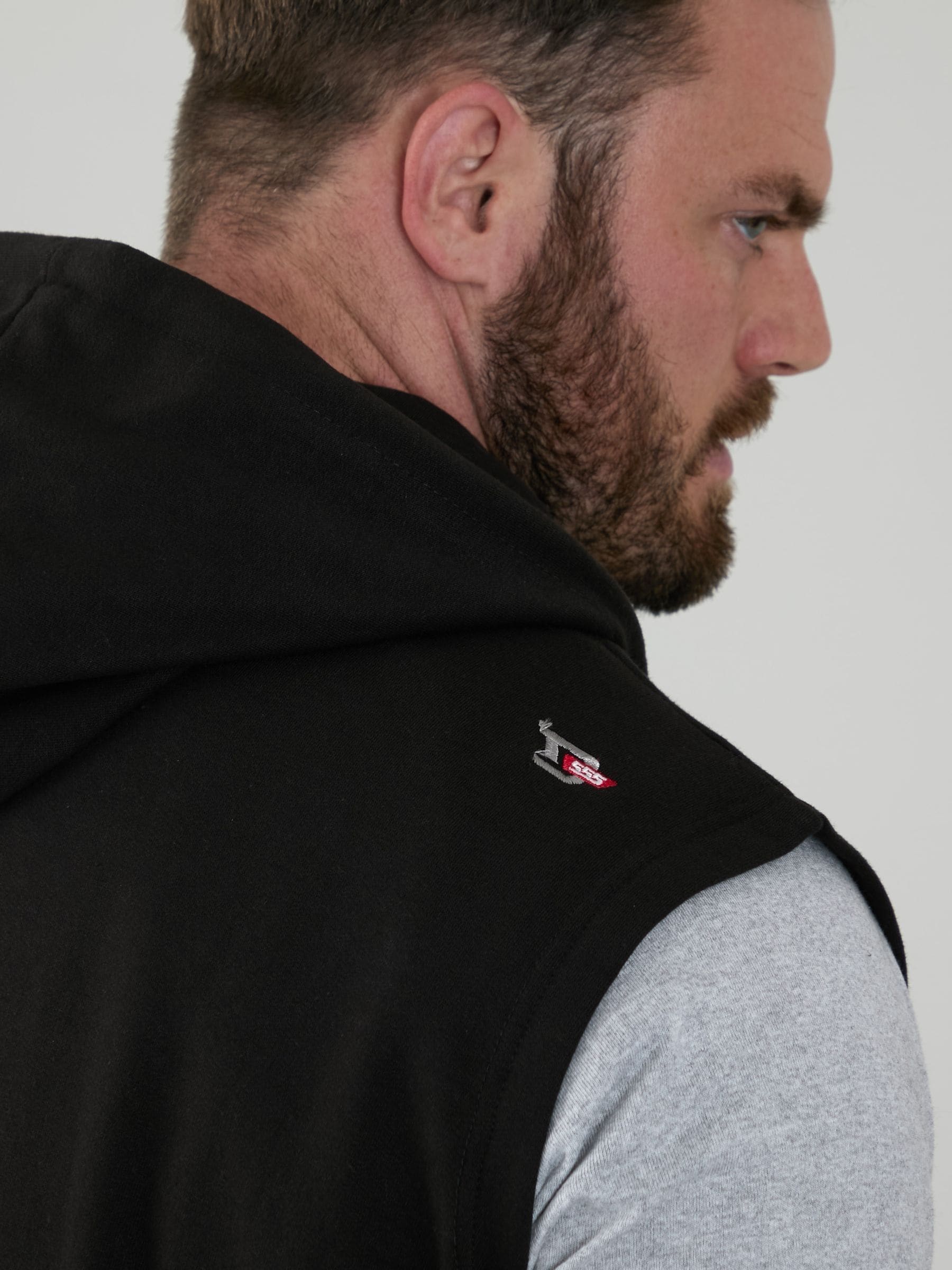 Buy D555 Black BLAKE Sleeveless Fleece Hoodie from the Next UK