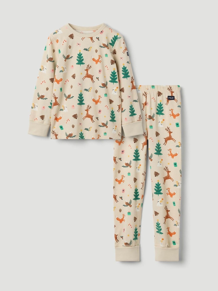 Polarn O. Pyret Natural Cream Printed Pyjamas - Image 1 of 4 Polarn O. Pyret Natural Cream Printed Pyjamas - Image 1 of 4