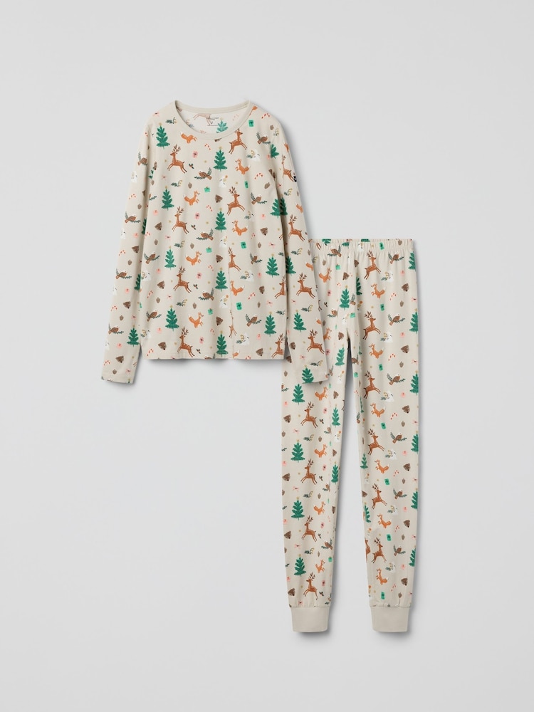 Polarn O. Pyret Natural Cream Printed Pyjamas - Image 2 of 4 Polarn O. Pyret Natural Cream Printed Pyjamas - Image 2 of 4