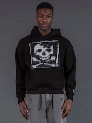 Religion Black Antarsia Skull Hoodie - Image 2 of 6