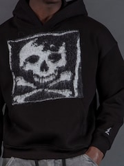 Religion Black Antarsia Skull Hoodie - Image 6 of 6