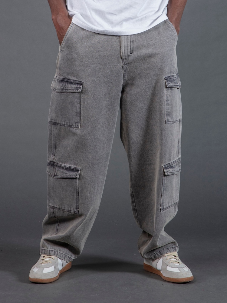 Religion Grey Multi Pocket Cargo Quantum Joggers - Image 2 of 4 Religion Grey Multi Pocket Cargo Quantum Joggers - Image 2 of 4