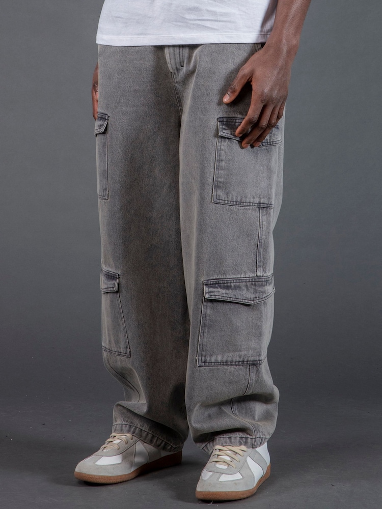 Religion Grey Multi Pocket Cargo Quantum Joggers - Image 4 of 4 Religion Grey Multi Pocket Cargo Quantum Joggers - Image 4 of 4