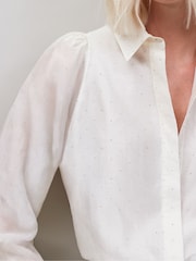 Ro&Zo White Mini Diamante Shirt - Image 2 of 3