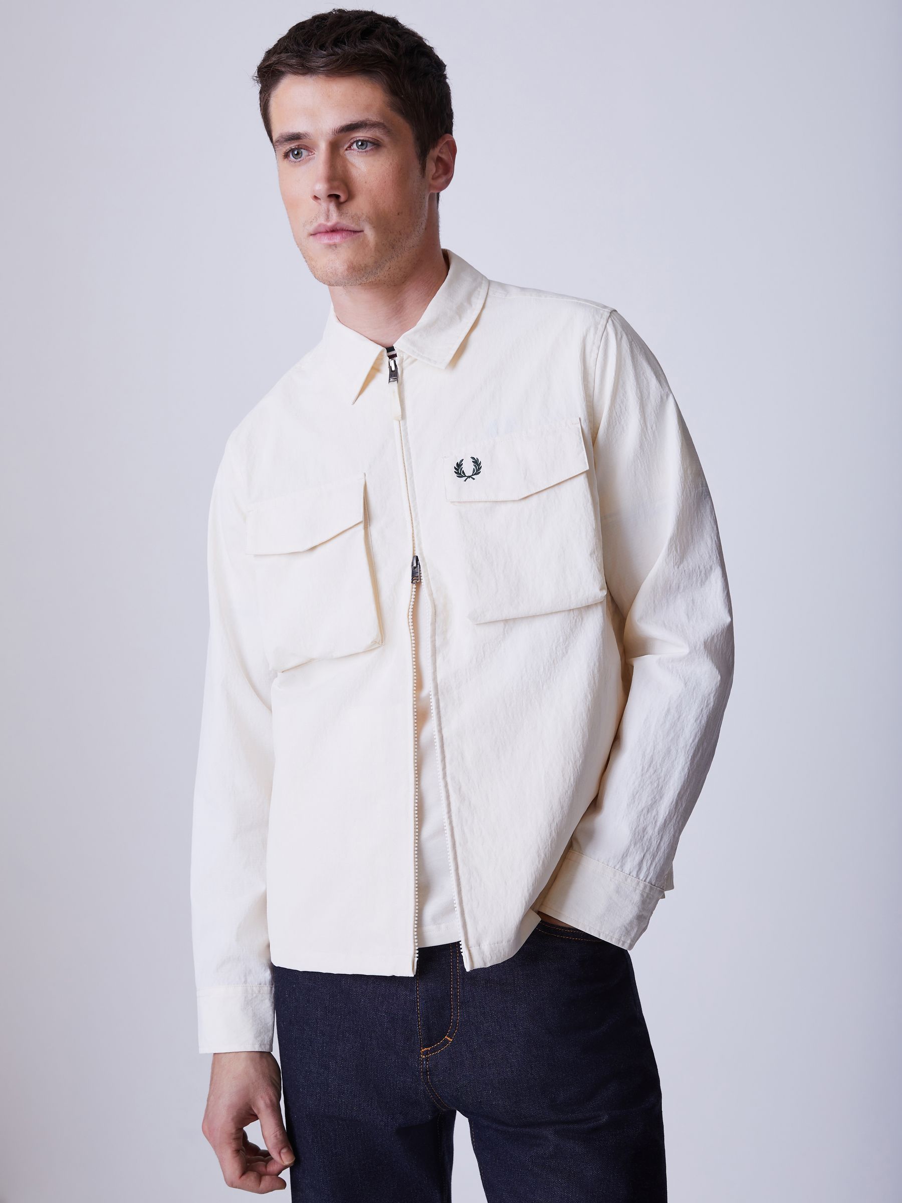 Buy Fred Perry Cream Ripstop Pocket Overshirt from Next Ireland