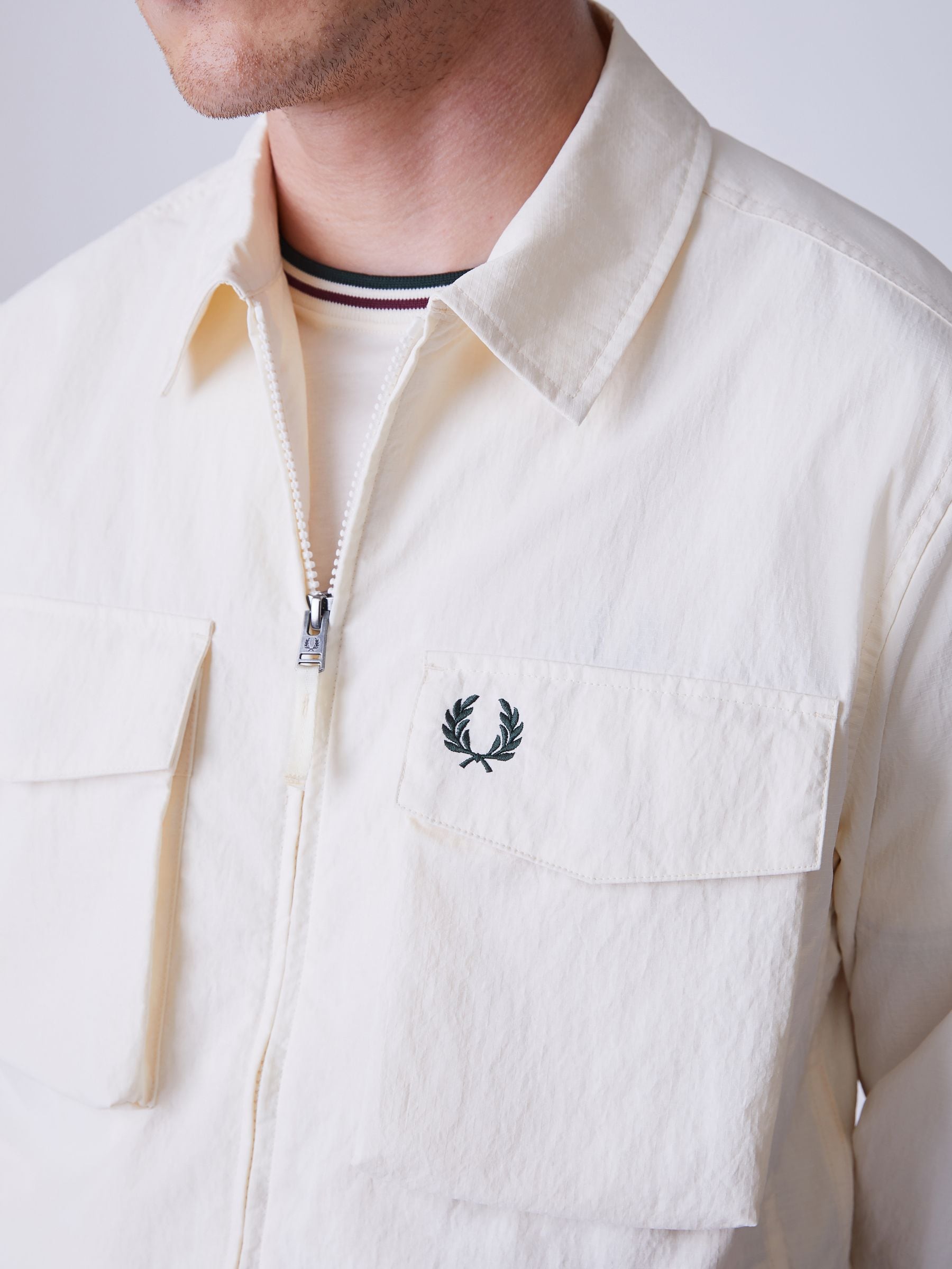 Buy Fred Perry Cream Ripstop Pocket Overshirt from Next Ireland