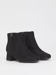 JD Williams Black Wide Fit Low Block Heel Boots With Zip Detail - Image 3 of 4