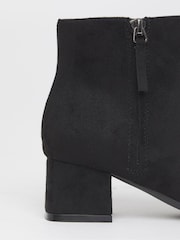 JD Williams Black Wide Fit Low Block Heel Boots With Zip Detail - Image 4 of 4