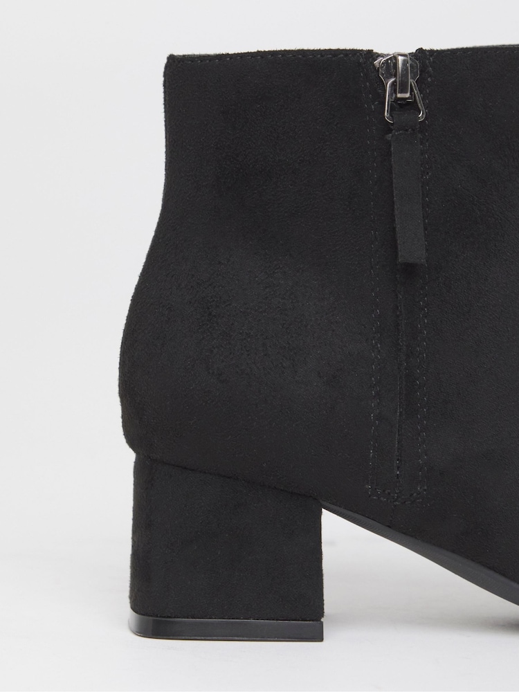 JD Williams Black Wide Fit Low Block Heel Boots With Zip Detail - Image 4 of 4 JD Williams Black Wide Fit Low Block Heel Boots With Zip Detail - Image 4 of 4