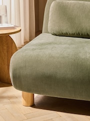 Relaxed Chenille Olive Green Palma Super King Sofa Bed - Image 5 of 12