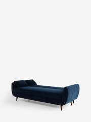 Cross Hatch Luxe Chenille Navy Blue Wilson Double Sofa Bed - Image 10 of 11