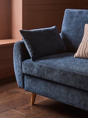 Cross Hatch Luxe Chenille Navy Blue Wilson Double Sofa Bed - Image 5 of 11