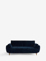 Cross Hatch Luxe Chenille Navy Blue Wilson Double Sofa Bed - Image 7 of 11