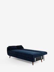 Cross Hatch Luxe Chenille Navy Blue Wilson Double Sofa Bed - Image 9 of 11