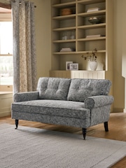 Textured Multi Chenille Mid Grey Delia 2 Seater Small Sofa - Image 2 of 10