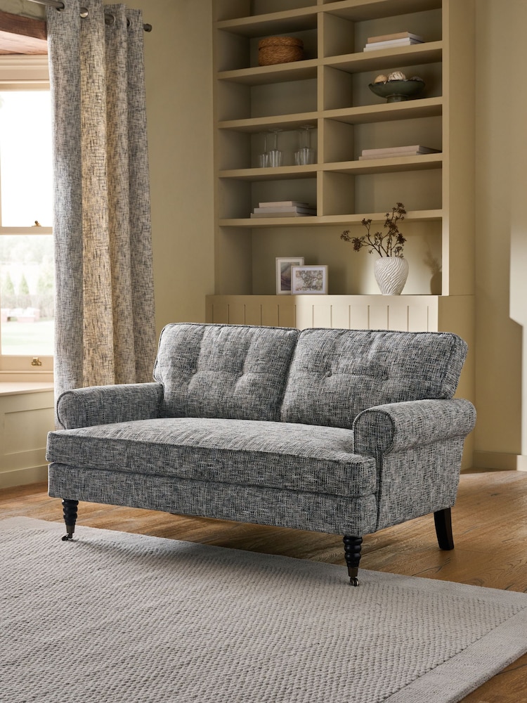 Textured Multi Chenille Mid Grey Delia 2 Seater Small Sofa - Image 2 of 10