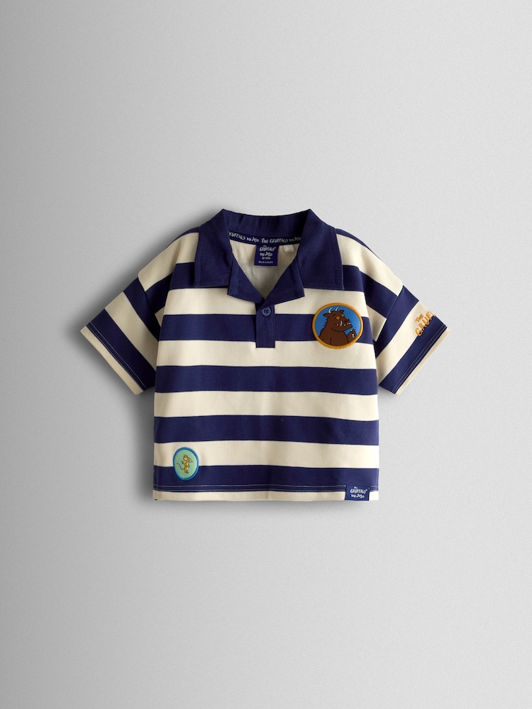 JoJo Maman Bébé Navy Blue The Gruffalo Relaxed Fit Polo - Image 1 of 3 JoJo Maman Bébé Navy Blue The Gruffalo Relaxed Fit Polo - Image 1 of 3