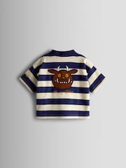 JoJo Maman Bébé Navy Blue The Gruffalo Relaxed Fit Polo - Image 2 of 3