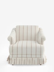 Country Chenille Stripe Rust Brown with Frill Beatrice Armchair - Image 7 of 10
