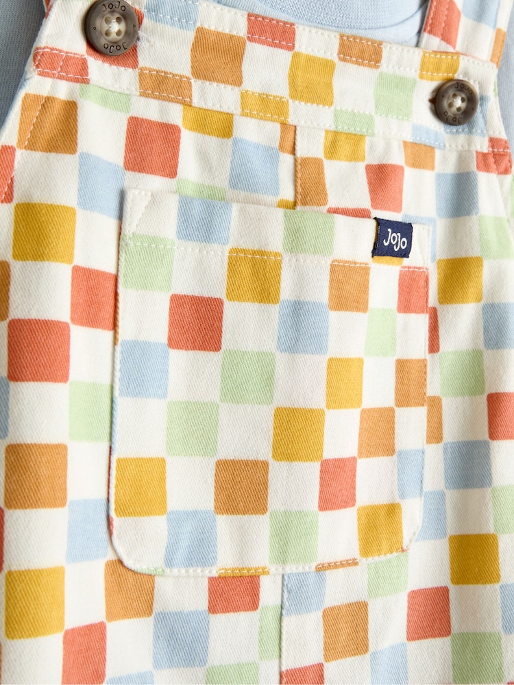 JoJo Maman Bébé Red 2-Piece Twill Dungaree Set & T-Shirt - Image 6 of 6