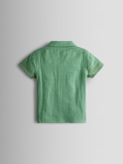 JoJo Maman Bébé Green Dino 2-Piece Shirt & Short Set - Image 3 of 7