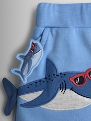 JoJo Maman Bébé Light Blue Shark 2-Piece T-Shirt & Shorts Set - Image 7 of 7