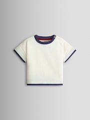 レッド - JoJo Maman Bébé ストライプオーバーオール & Tシャツ 2点セット - 画像 4 / 6