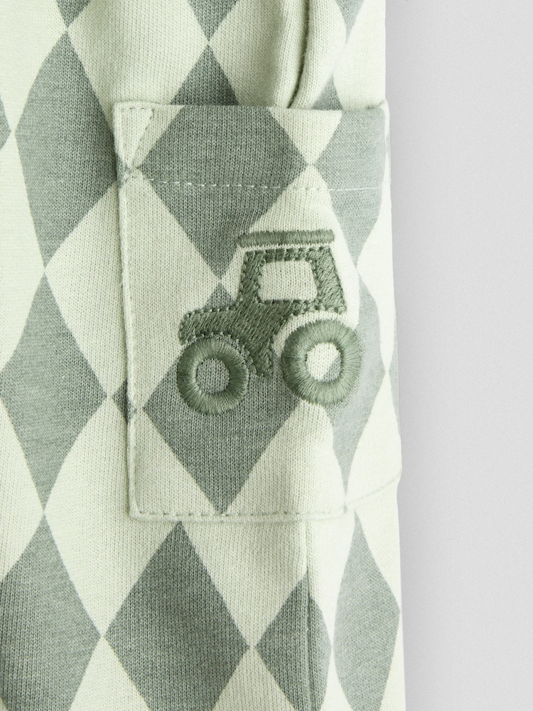 JoJo Maman Bébé Green 2-Piece Harlequin Dungarees & T-Shirt Set - Image 7 of 7 JoJo Maman Bébé Green 2-Piece Harlequin Dungarees & T-Shirt Set - Image 7 of 7