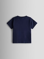 JoJo Maman Bébé Navy Blue Three Lions Appliqué T-Shirt - Image 2 of 3