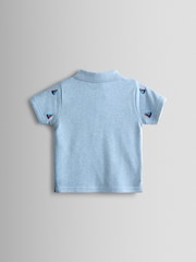 JoJo Maman Bébé Blue Boat Embroidered Polo Shirt - Image 2 of 4