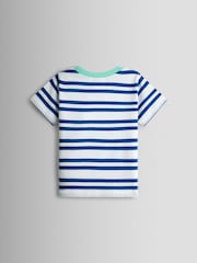 JoJo Maman Bébé Blue Dino Appliqué T-Shirt - Image 2 of 3