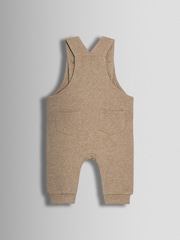 JoJo Maman Bébé Natural Zebra 2-Piece Zebra Appliqué Dungarees & Rib T-Shirt Set - Image 3 of 6