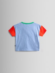 JoJo Maman Bébé Blue Play All Day Slogan Appliqué T-Shirt - Image 2 of 3